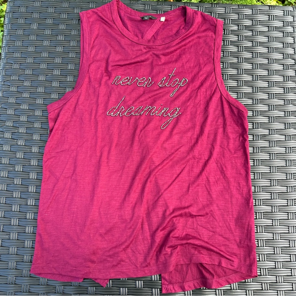 Guess never stop dreaming wine top, size M, mint condition